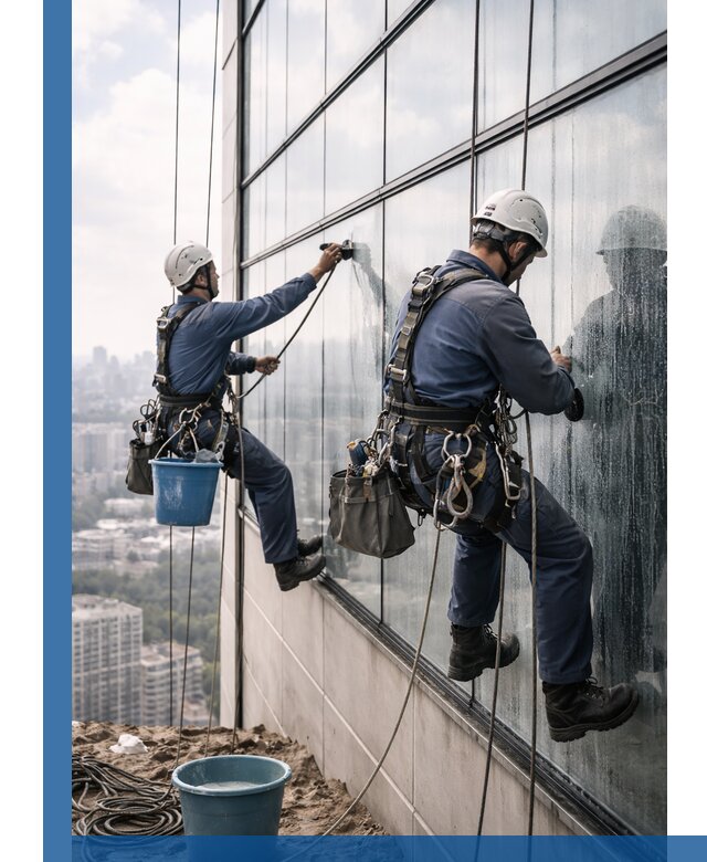 Профессиональная мойка фасадных окон альпинистами в Тамбове