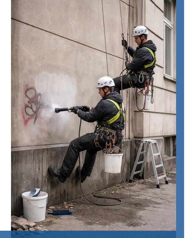 Удаление граффити с фасада в Тамбове от 4569 р. | ВЫСОТНИК-Тмб