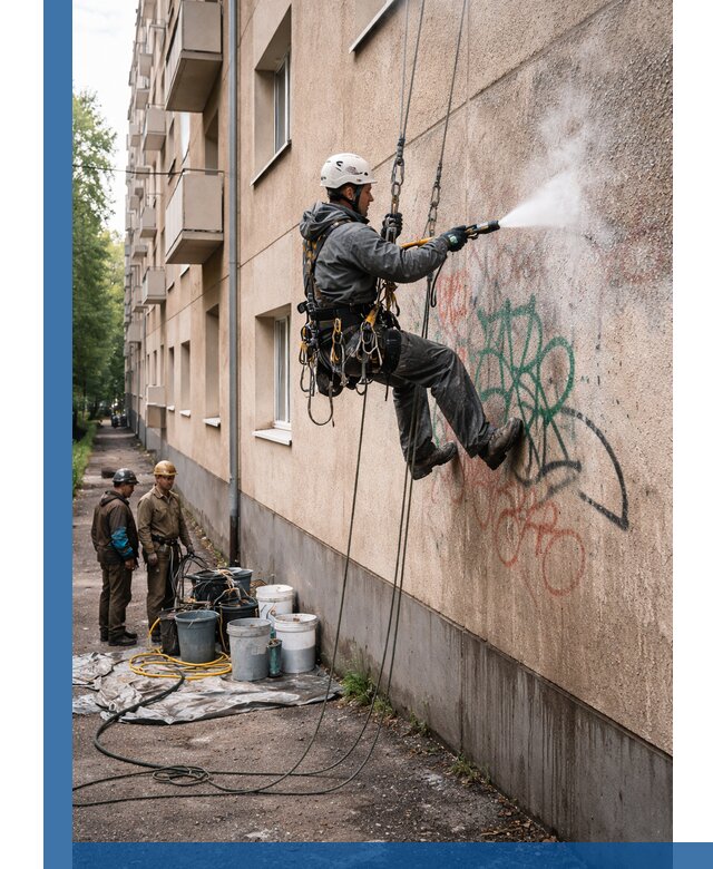 Удаление граффити с фасада в Тамбове без следов и повреждений