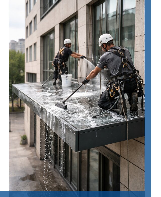 Мойка козырьков и навесов в Тамбове от 3554 р. | ВЫСОТНИК-Тмб