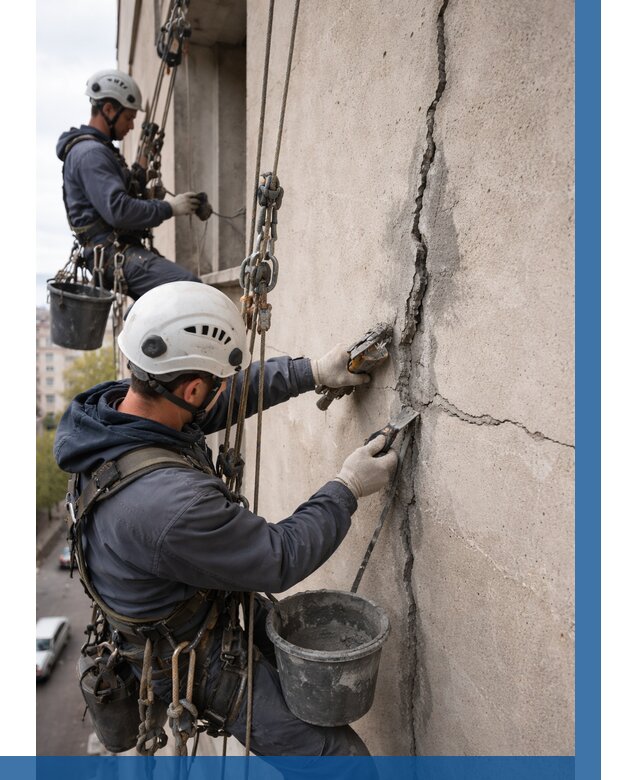 Заделка трещин на фасаде в Тамбове от 914 р. | ВЫСОТНИК-Тмб