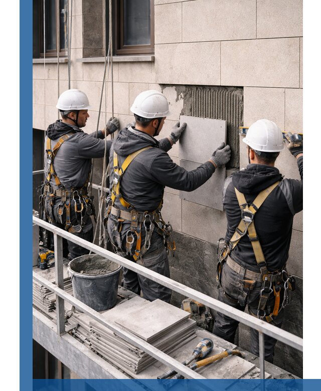 Ремонт облицовки фасада плиткой в Тамбове с гарантией