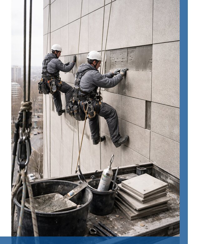 Ремонт фасада из керамогранита в Тамбове от 2539 р. | ВЫСОТНИК-Тмб