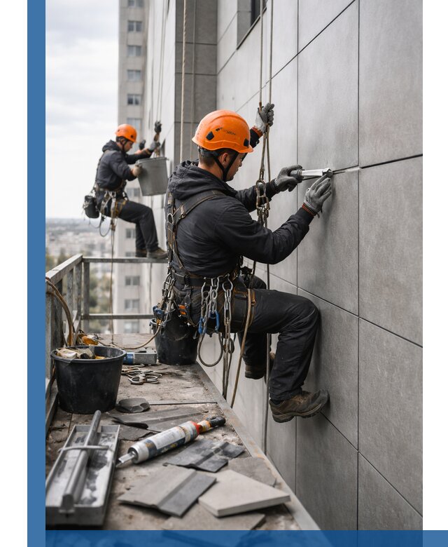 Профессиональный ремонт фасада из керамогранита в Тамбове