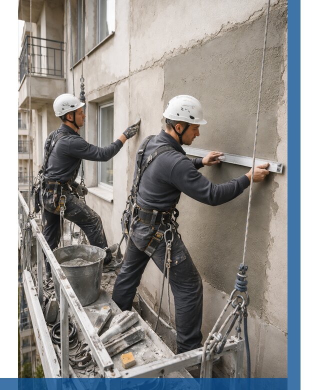 Штукатурка фасада на высоте в Тамбове от 914 р. | ВЫСОТНИК-Тмб