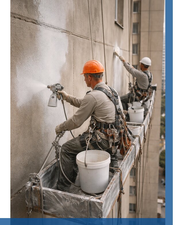 Грунтовка фасада на высоте в Тамбове от 122 р. | ВЫСОТНИК-Тмб