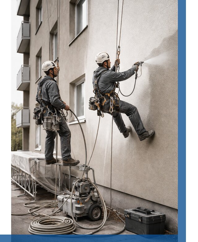 Безвоздушная покраска фасада в Тамбове от 223 р/м² | ВЫСОТНИК-Тмб