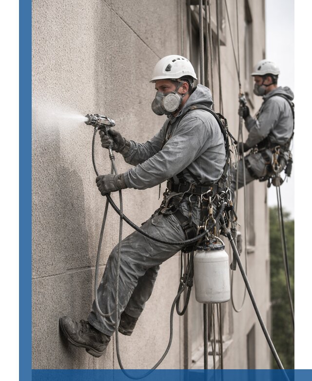 Безвоздушная покраска фасадов зданий в Тамбове профессионально