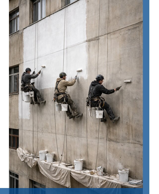 Покраска бетонного фасада в Тамбове от 355 р за м2 | ВЫСОТНИК-Тмб