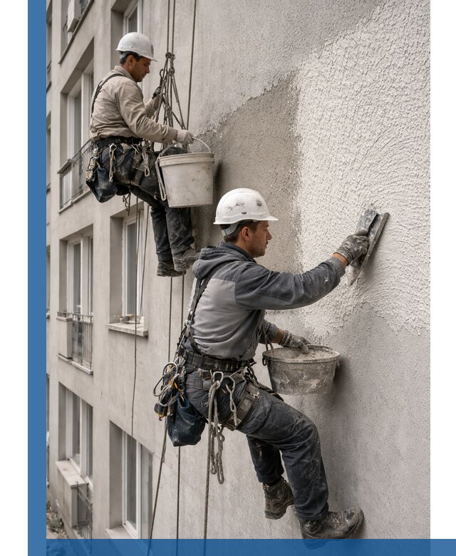 Нанесение декоративной штукатурки короед на фасад в Тамбове