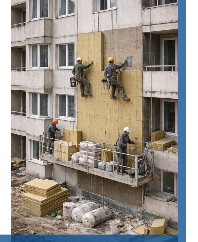 Утепление фасада минватой в Тамбове от 1523 р. | ВЫСОТНИК-Тмб