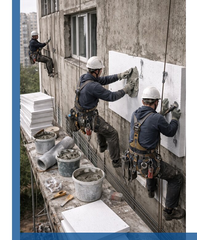 Утепление фасада пенополистиролом в Тамбове под ключ