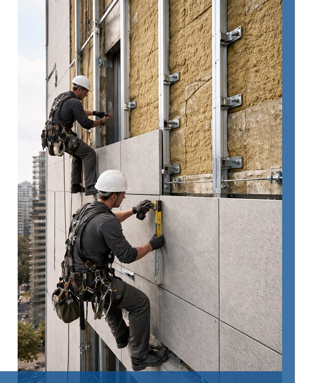 Монтаж вентилируемого фасада в Тамбове от 3554 р. | ВЫСОТНИК-Тмб