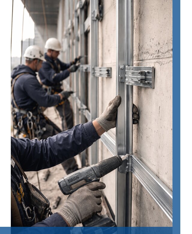 Монтаж подсистемы вентфасада в Тамбове от 863 р. | ВЫСОТНИК-Тмб