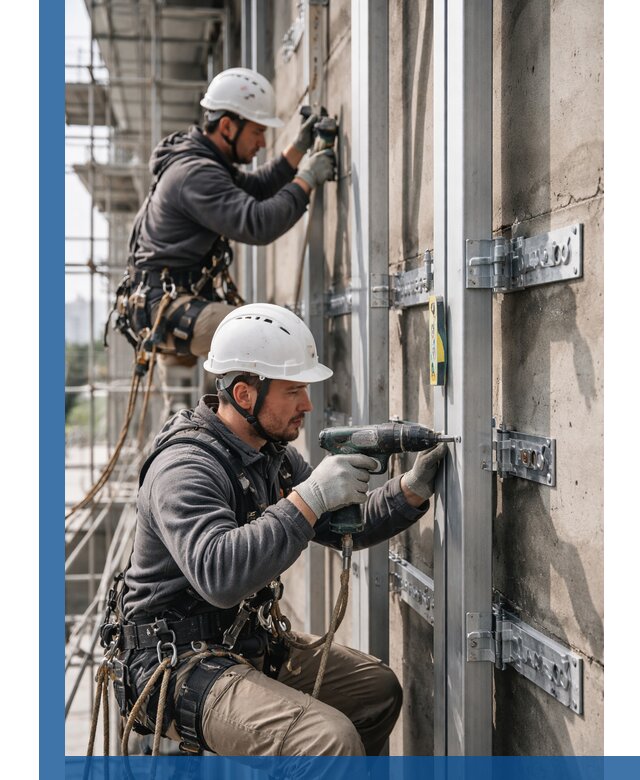 Монтаж и крепление подсистемы вентфасада в Тамбове