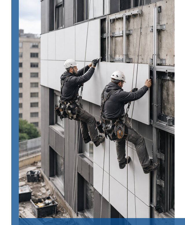 Монтаж композитных панелей фасада в Тамбове под ключ