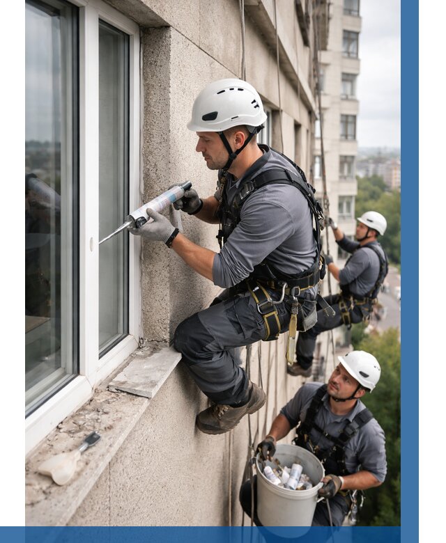 Герметизация оконных швов снаружи в Тамбове от 1523 р. | ВЫСОТНИК-Тмб