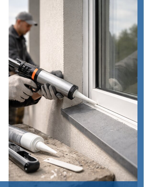 Герметизация монтажных швов окон в Тамбове от 660 р. | ВЫСОТНИК-Тмб