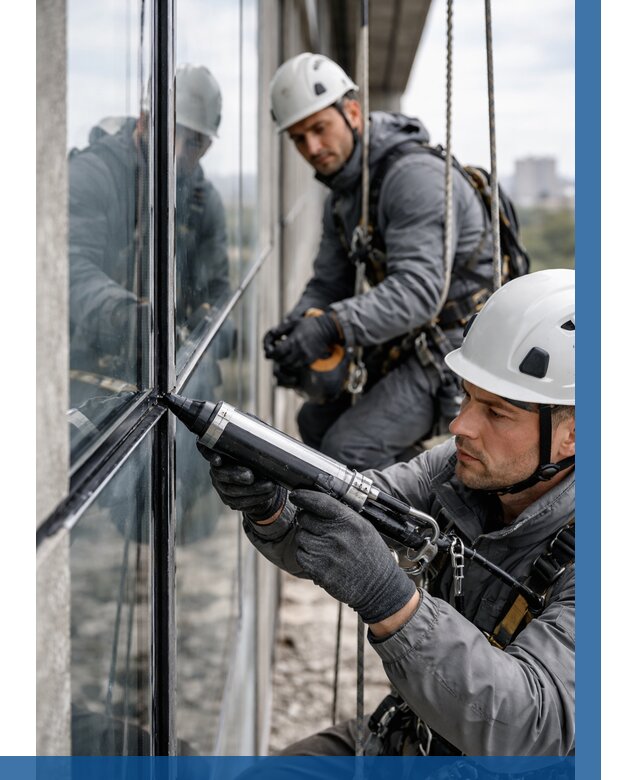 Герметизация витражных швов в Тамбове от 660 р. | ВЫСОТНИК-Тмб