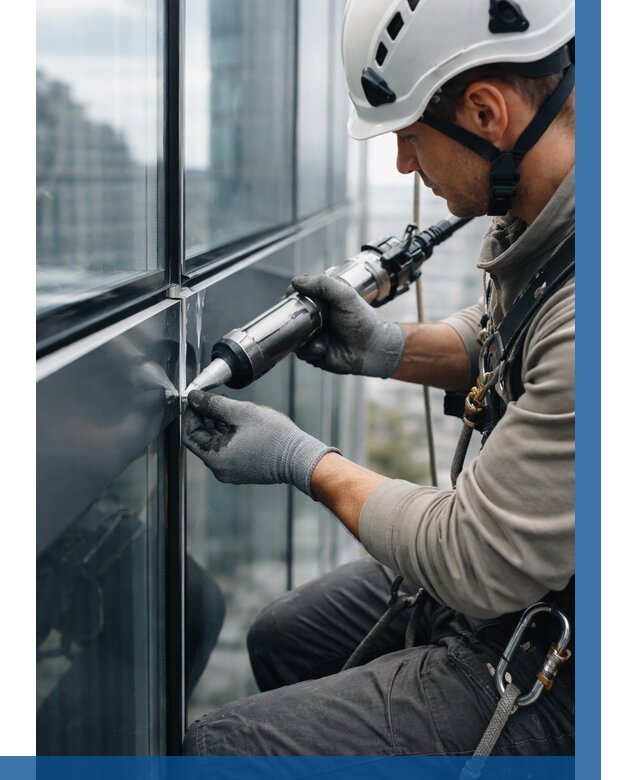 Герметизация стыков витража в Тамбове от 1218 р. | ВЫСОТНИК-Тмб