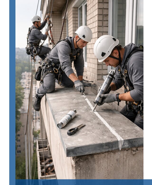 Герметизация балконного козырька в Тамбове профессионально