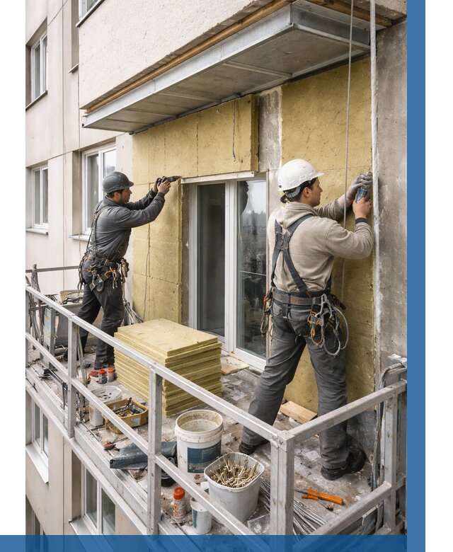 Утепление балкона снаружи в Тамбове от 1625 р. под ключ ВЫСОТНИК-Тмб