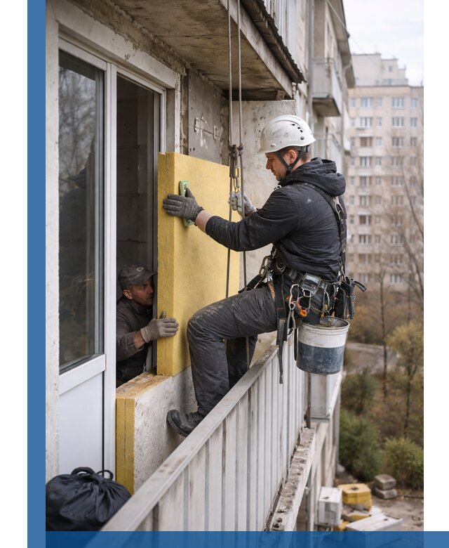 Профессиональное утепление балкона снаружи в Тамбове под ключ