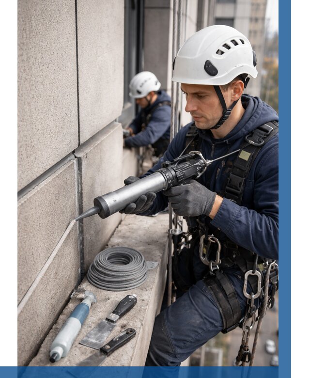 Герметизация деформационных швов фасада в Тамбове от 711 | ВЫСОТНИК-Тмб