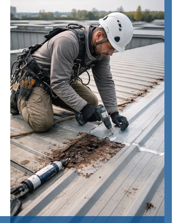 Ремонт профнастила на кровле в Тамбове от 711 р. | ВЫСОТНИК-Тмб