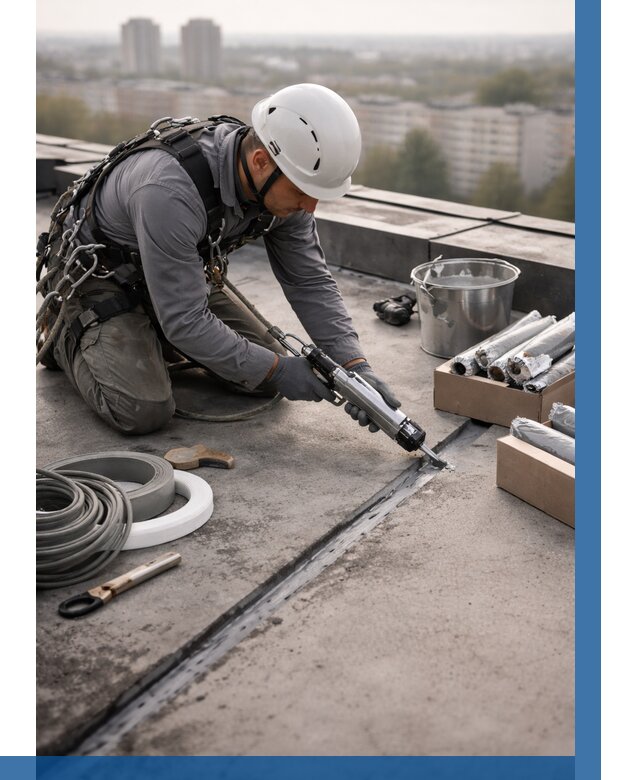 Герметизация швов кровли в Тамбове от 457 р./м2 | ВЫСОТНИК-Тмб