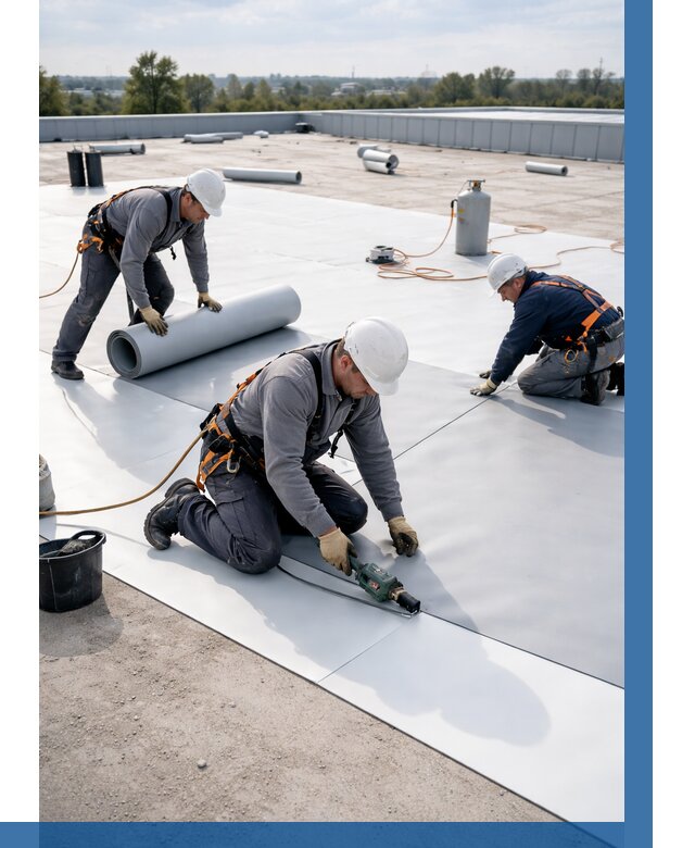 Монтаж мембранной кровли под ключ в Тамбове от 1218 р. | ВЫСОТНИК-Тмб