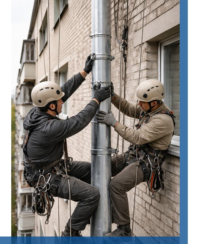 Замена водосточных труб в Тамбове от 6600 р. | ВЫСОТНИК-Тмб