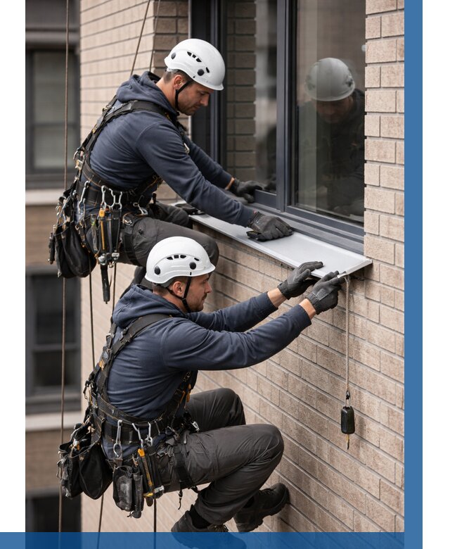 Монтаж оконных отливов под ключ в Тамбове от 3554 р. | ВЫСОТНИК-Тмб