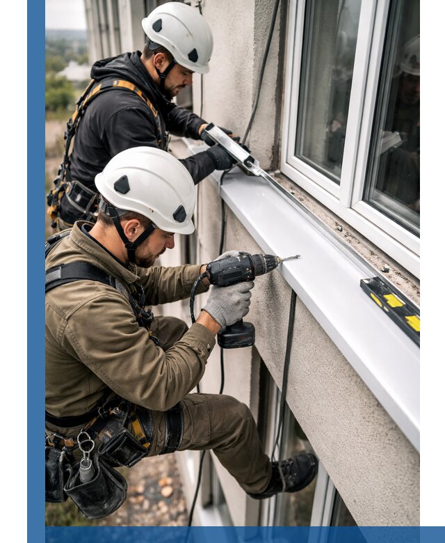 Профессиональный монтаж оконных отливов и отведения воды в Тамбове