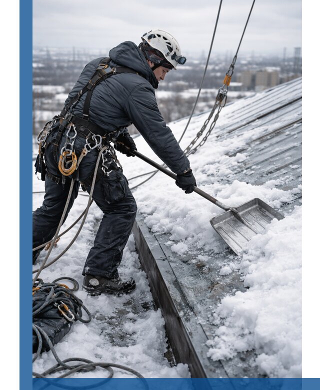 Профессиональная очистка кровли от снега и наледи в Тамбове