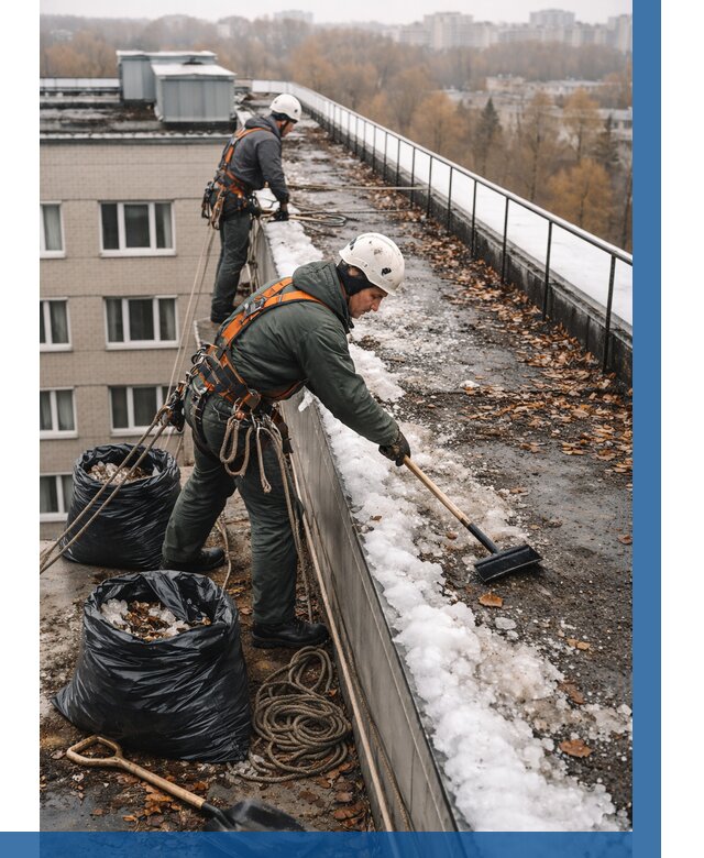 Очистка кровли по периметру в Тамбове от 558 р. | ВЫСОТНИК-Тмб