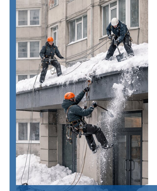 Безопасная очистка навесов от снега в Тамбове круглогодично