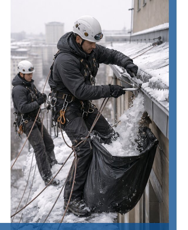 Аварийная очистка крыши в Тамбове под ключ от 305 р. | ВЫСОТНИК-Тмб