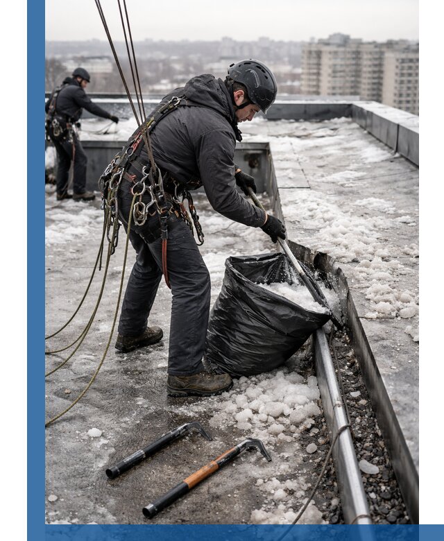 Аварийная очистка кровли в Тамбове от промальпинистов