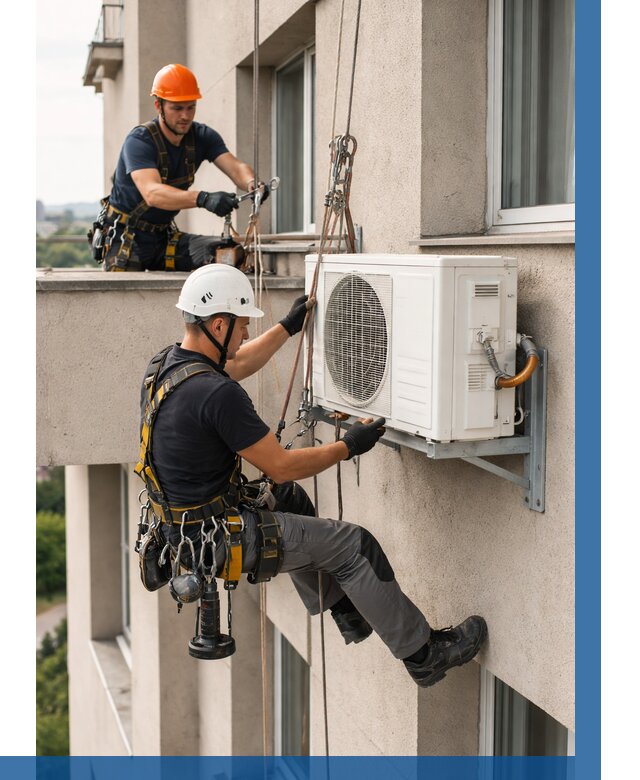 Монтаж внешнего блока кондиционера в Тамбове от 6600 р. | ВЫСОТНИК-Тмб