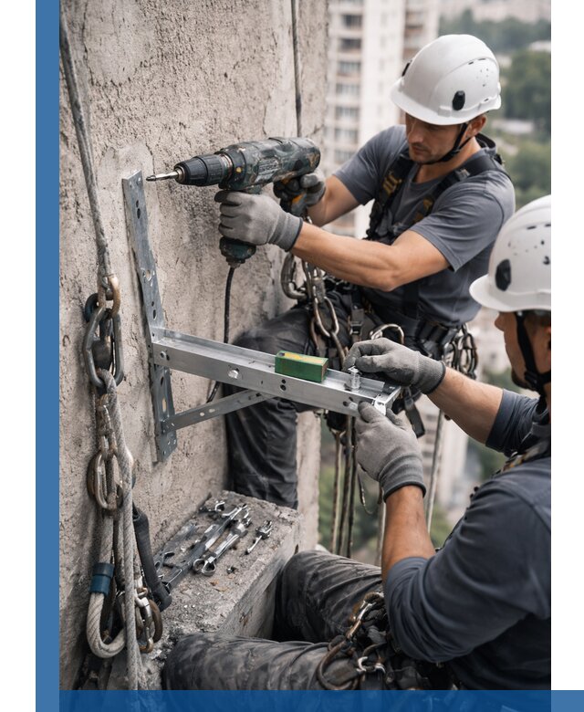 Установка кронштейнов кондиционера и крепежа в Тамбове