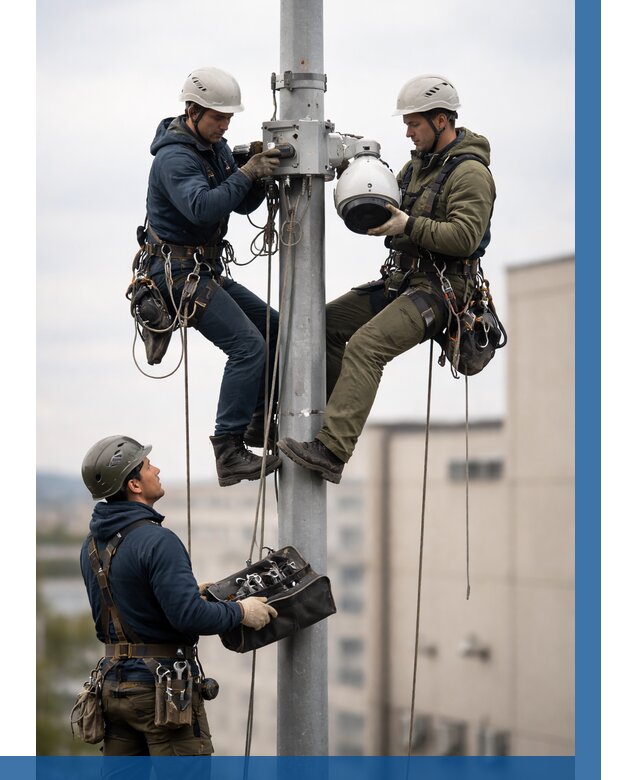 Установка видеокамер на мачте в Тамбове от 8631 р. | ВЫСОТНИК-Тмб