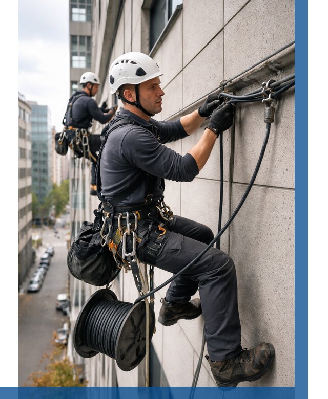 Прокладка кабеля по фасаду в Тамбове от 355 р. | ВЫСОТНИК-Тмб