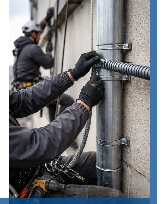 Монтаж гофры для кабеля в Тамбове от 305 р. | ВЫСОТНИК-Тмб