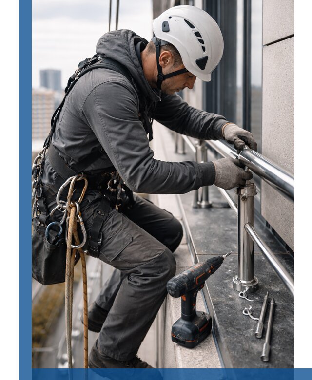 Монтаж ограждений на высоте в Тамбове для зданий и конструкций