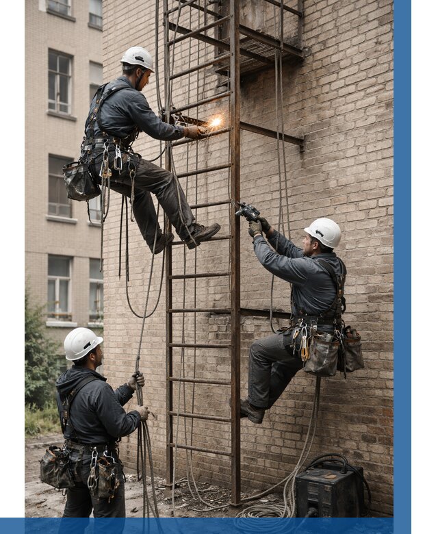 Ремонт пожарной лестницы в Тамбове от 7616 р. | ВЫСОТНИК-Тмб