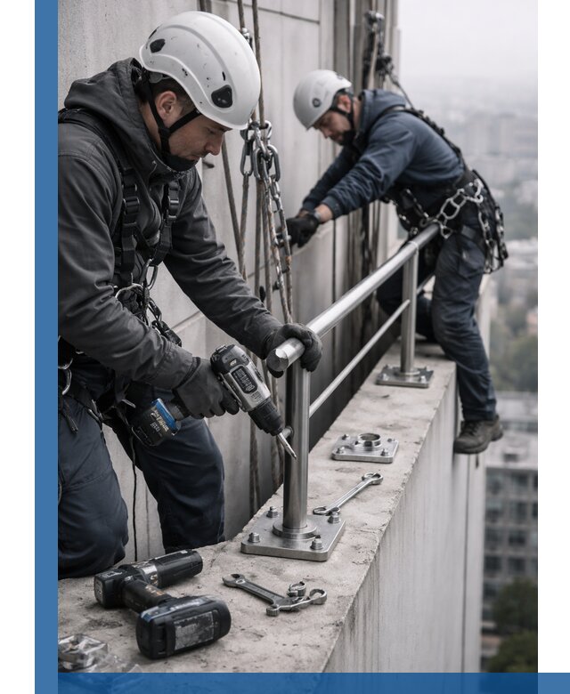 Монтаж перил на высоте в Тамбове для жилых и промобъектов