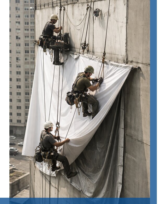 Замена баннерного полотна в Тамбове от 6600 р. | ВЫСОТНИК-Тмб—заказать