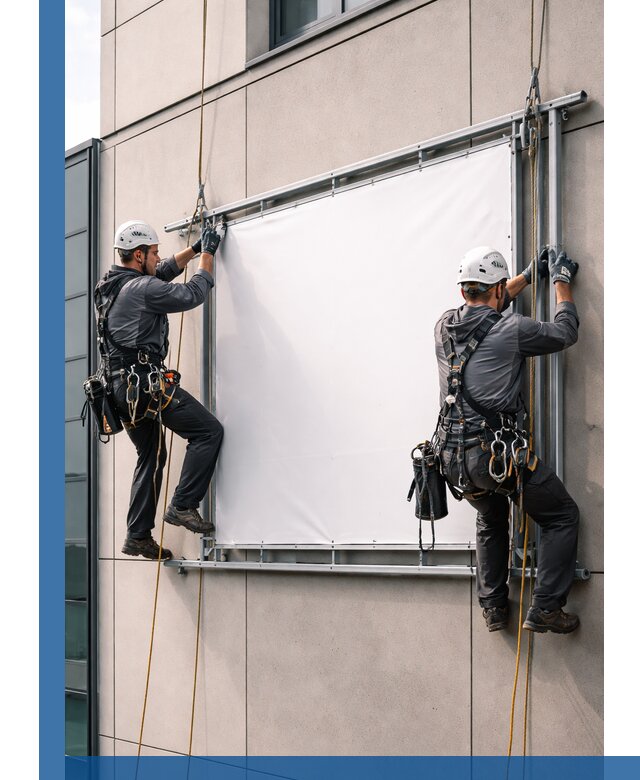 Монтаж наружной рекламной вывески в Тамбове под ключ