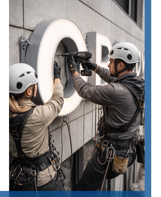 Монтаж световых букв в Тамбове от 3046 р. под ключ ВЫСОТНИК-Тмб